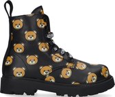 Moschino Bootie All-over Teddy Bear Veterboots - Laarzen Met Veters - Meisjes - Zwart - Maat 35