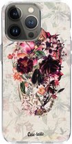 Casetastic Apple iPhone 13 Pro Hoesje - Softcover Hoesje met Design - Flower Skull Print