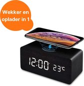 Digitale wekker QI - Draadloze oplader - QI Lader - Alarm - Wekker