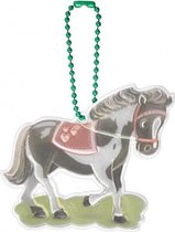 sleutelhanger Glimmis pony 13 cm groen/grijs