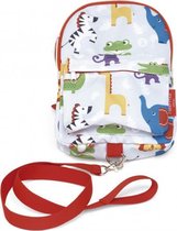 schooltas dieren junior 26 x 20 cm polyester wit