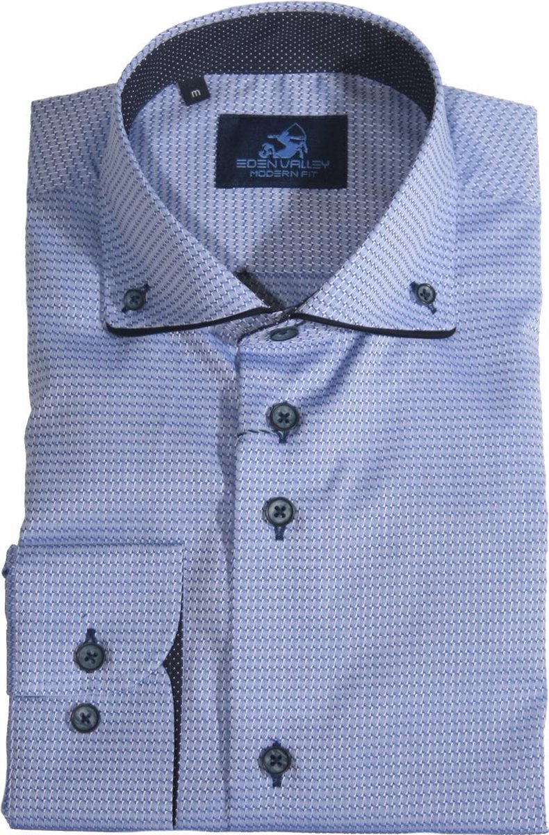 Eden Valley Lange mouw Overhemd - 514608-Modern Blauw (Maat: L)