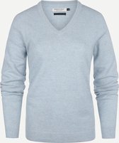 Steppin' Out Herfst/Winter 2021 Trui Fine Merino Vneck Vrouwen - Regular Fit - Wol - Blauw (M)