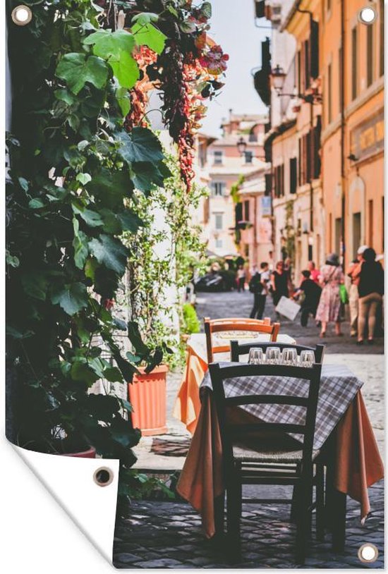 Tuinposter - Tuindoek - Tuinposters buiten - Italië - Rome - Toeristen - 80x120 cm - Tuin