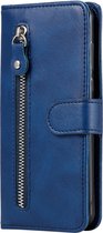 iPhone 12 Pro Max Book Case Hoesje met Rits - Kunstleer - Pasjeshouder - Portemonnee - Apple iPhone 12 Pro Max - Blauw