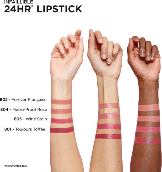 L'Oréal Paris - Infaillible 24H Lipstick - 805 Wine Stain - Nude - Langhoudende, Verzorgende Lippenstift - 5 ml