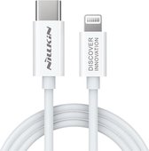 Nillkin 3A USB-C naar Apple Lightning Snellaad Kabel MFi 18W 1M Wit