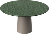 FLOW Ronde Eettafel - India Green Marmer (Taupe Cilinder) - 120 x 120 x 75  - Gepolijst Recht