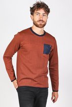 Gabbiano Trui Sweater Met Accentstof En Borstzak 771737 Brick Orange 804 Mannen Maat - XL