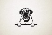 Boerboel - hond met pootjes - M - 60x70cm - Zwart - wanddecoratie