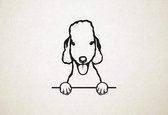 Bedlington Terrier - hond met pootjes - S - 53x45cm - Zwart - wanddecoratie