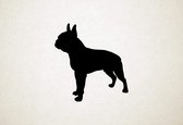 Boston Terrier - Silhouette hond - XS - 26x24cm - Zwart - wanddecoratie