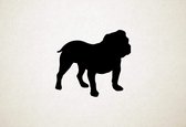 Bulldog - Silhouette hond - M - 60x67cm - Zwart - wanddecoratie