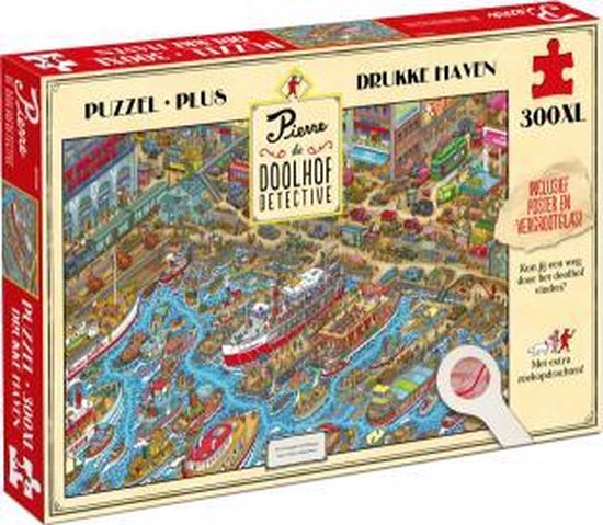 Foto: Pierre de doolhofdetective drukke haven puzzel 300 xl stukjes 