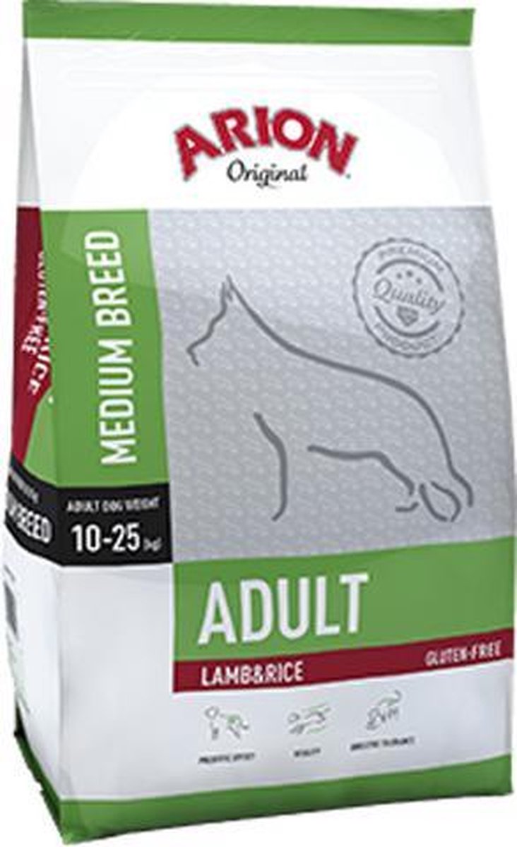 Hondenvoer 12 kg | Arion Original Adult Medium Breed Lam & Rijst