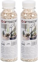 2x pakjes decoratie steentjes/kiezeltjes beige 500 gram - Aquarium bodembedekking