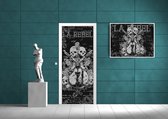 Sticker pour porte Sticker mural Alchimie, gothique | Noir | 91x211 cm