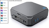 Mini PC - 4K HD - Mini Desk Computer - 6GB RAM - 128GB + 960GB (1TB) SSD Opslaggeheugen - Intel Celeron J3455 - AK2  - Zwart - Windows 10 Pro - incl. Office Professional! (verloopt