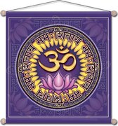 Meditatie banner Ohm Namo Shivaya - 37.5x37.5 - Polyester