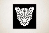 Line Art - Puma 2 vierkant - L - 86x82cm - Zwart - geometrische wanddecoratie