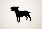 Silhouette hond - Bull Terrier (miniature) - Bull Terrier (miniatuur) - XS - 23x30cm - Zwart - wanddecoratie