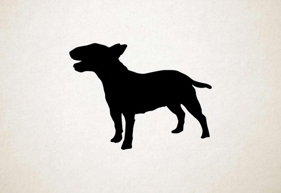 Chien Silhouette - Bull Terrier (miniature) - Bull Terrier (miniature) - XS - 23x30cm - Zwart - décoration murale