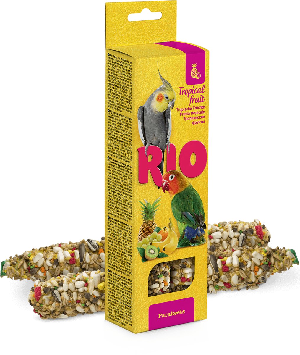 RIO Sticks voor parkieten met tropisch fruit 2x75 gram
