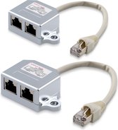 kwmobile netwerk kabel splitters - ISDN/LAN connector - Adapter voor stopcontacten - Ethernet koppelstuk - 2 stuks