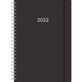 Agenda - 2022 - Thuiswerkagenda - Zwart - Groot - 17,5x25cm