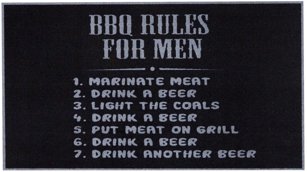 MD Entree - Barbecue Mat - Rules for men - 67 x 120 cm