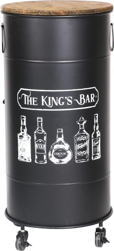 Verrijdbare Bar – The King's Bar – Ronde Bar op Wielen – Verrijdbaar –  Stoere Bar –... | bol.com