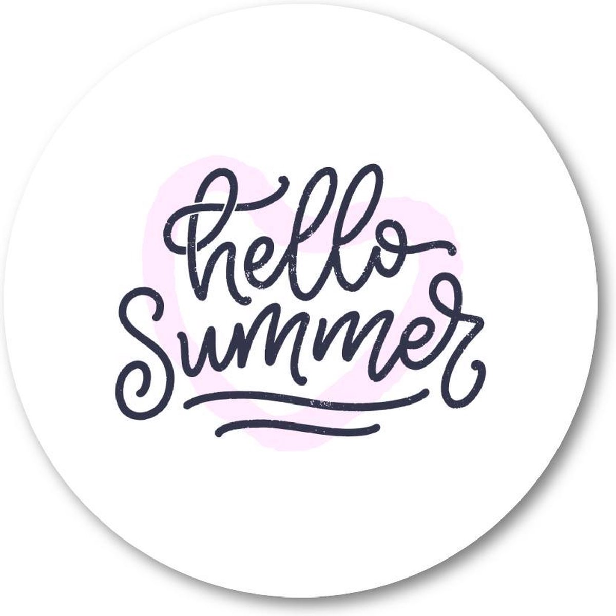 Hello Summer! - Muurcirkel 70cm - Wandcirkel voor buiten - Aluminium Dibond - Besteposter - Tekstposters