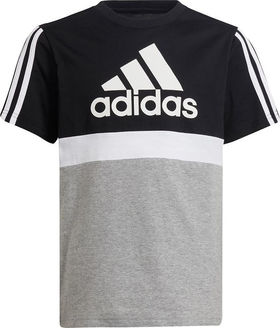 adidas - Essentials Colorblock Tee - Jongens T-shirt - 152 - Zwart