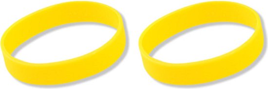 Siliconen armbandjes - 15x - stretch - geel - polsbandjes - volwassenen