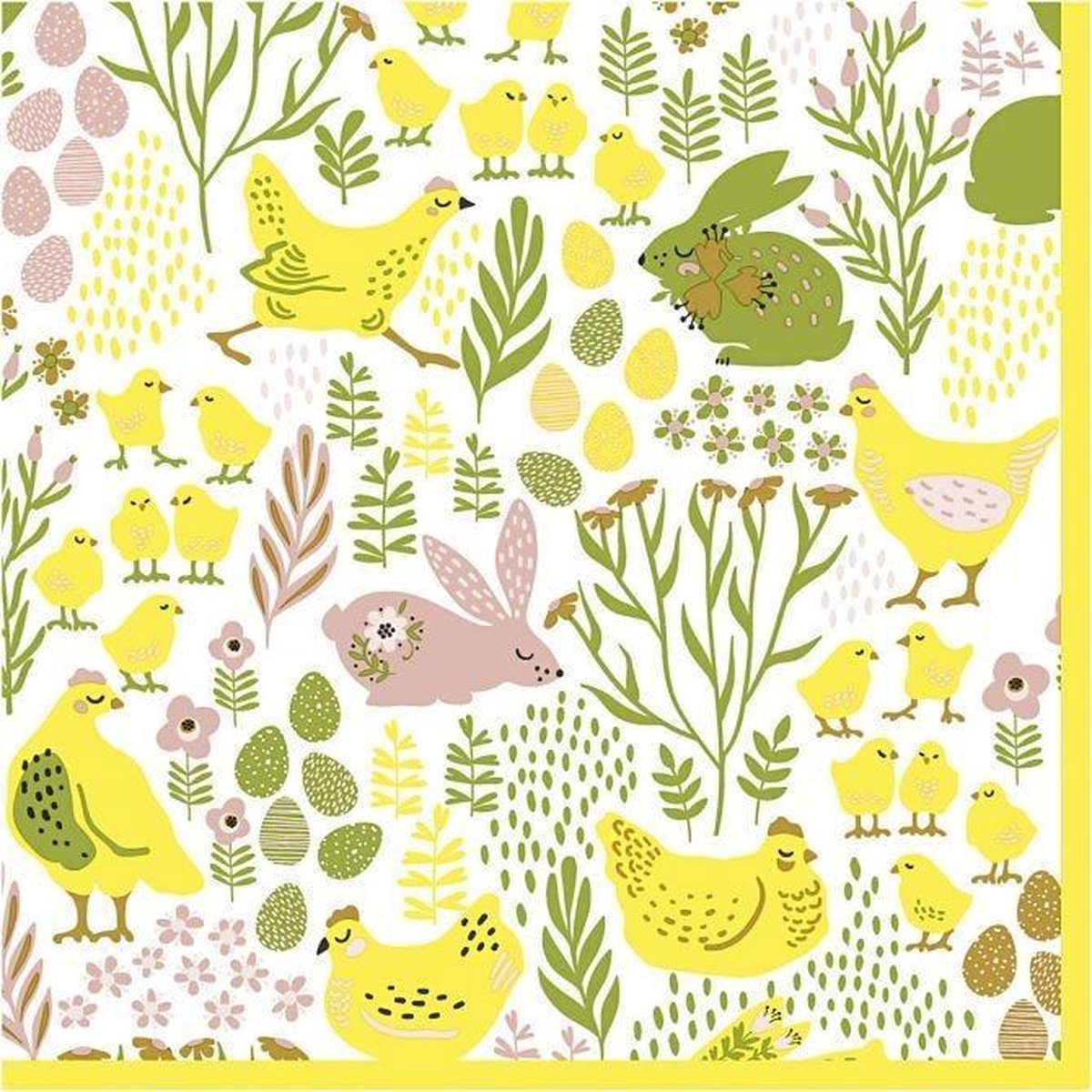 Table Napkins. Bunnies & chicks. size 33x33 cm. 20 pc/ 1 pack