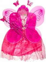 Elfen-set met tiara en toverstaf one size fuchsia