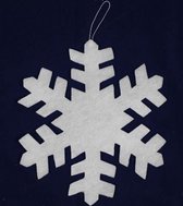 kersthanger sneeuwvlok met glitter 30 cm vilt wit