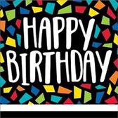 servetten Happy Birthday 33 x 33 cm papier 16 stuks
