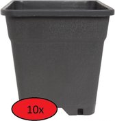 Fertraso 10x Kweekpot Vierkant 5 Liter 17x17 cm Zwart