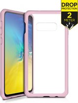 Samsung Galaxy S10e Hoesje - ITSkins - Level 2 HybridSolid Serie - Hard Kunststof Backcover - Transparant / Roze - Hoesje Geschikt Voor Samsung Galaxy S10e