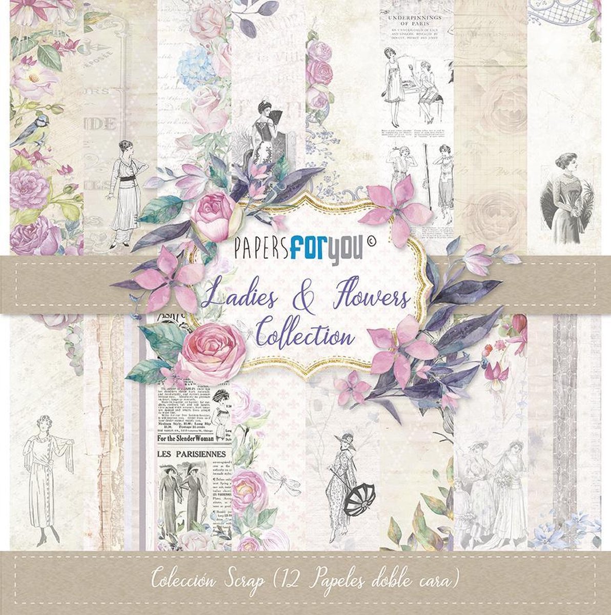 Ladies & Flowers 12x12 Inch Paper Pack (12pcs) (PFY-1407)
