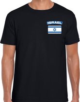 Israel t-shirt met vlag zwart op borst voor heren - Israel landen shirt - supporter kleding XL