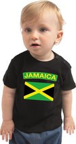 Jamaica baby shirt met vlag zwart jongens en meisjes - Kraamcadeau - Babykleding - Jamaica landen t-shirt 80 (7-12 maanden)