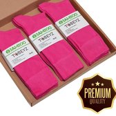 Premium Quality Bamboe Sokken 80% - 3 paar - Kleur Roos - Maat 39/42 - Damessokken - Herensokken