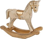 sculptuur Hobbelpaard 13,3 cm hout cr√®me