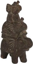 beeld Olifant Benji 14,5 x 7,5 x 22 cm klei bruin