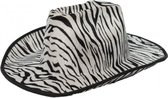 cowboyhoed Zebra polyester zwart/wit one-size