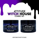 Attitude Hair Dye Semi permanente haarverf WITCH HOUSE Duo Combi set 2 potjes haarverf Paars/Zwart
