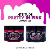 Attitude Hair Dye Semi permanente haarverf PRETTY IN PINK Duo Combi set 2 potjes haarverf Roze