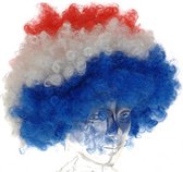 pruik Afro Holland unisex rood/wit/blauw one-size